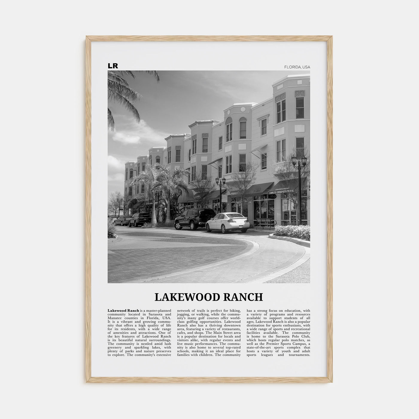 Lakewood Ranch Travel B&W Poster