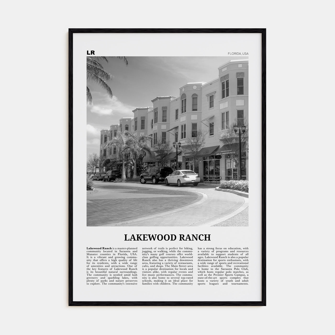 Lakewood Ranch Travel B&W Poster
