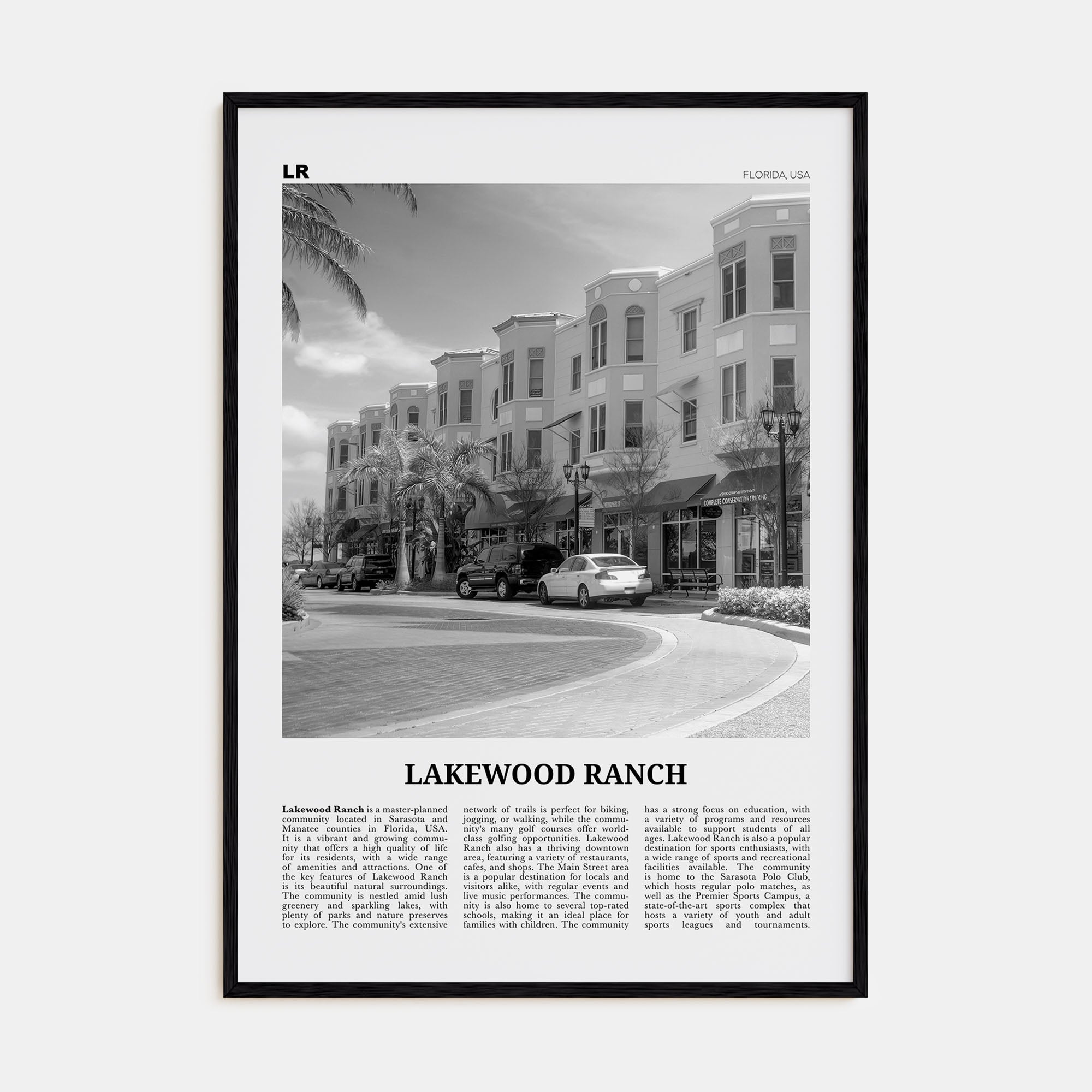 Lakewood Ranch Travel B&W Poster
