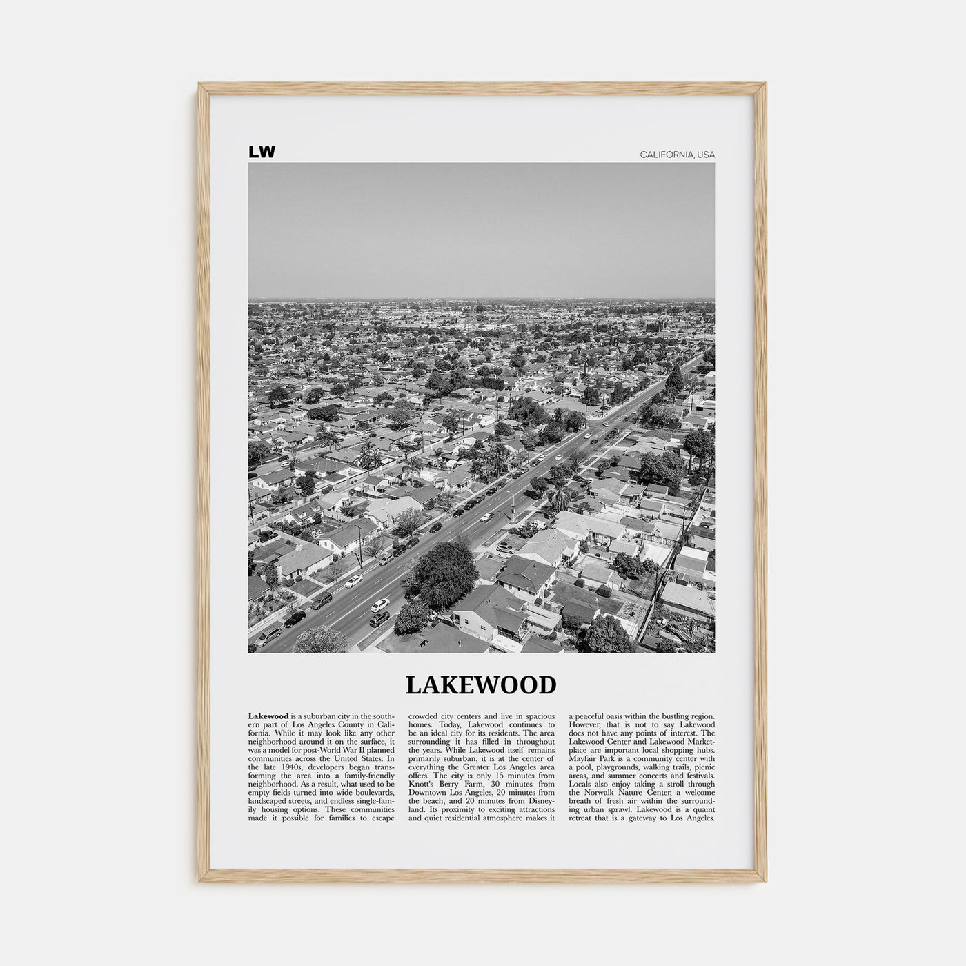 Lakewood Travel B&W Poster