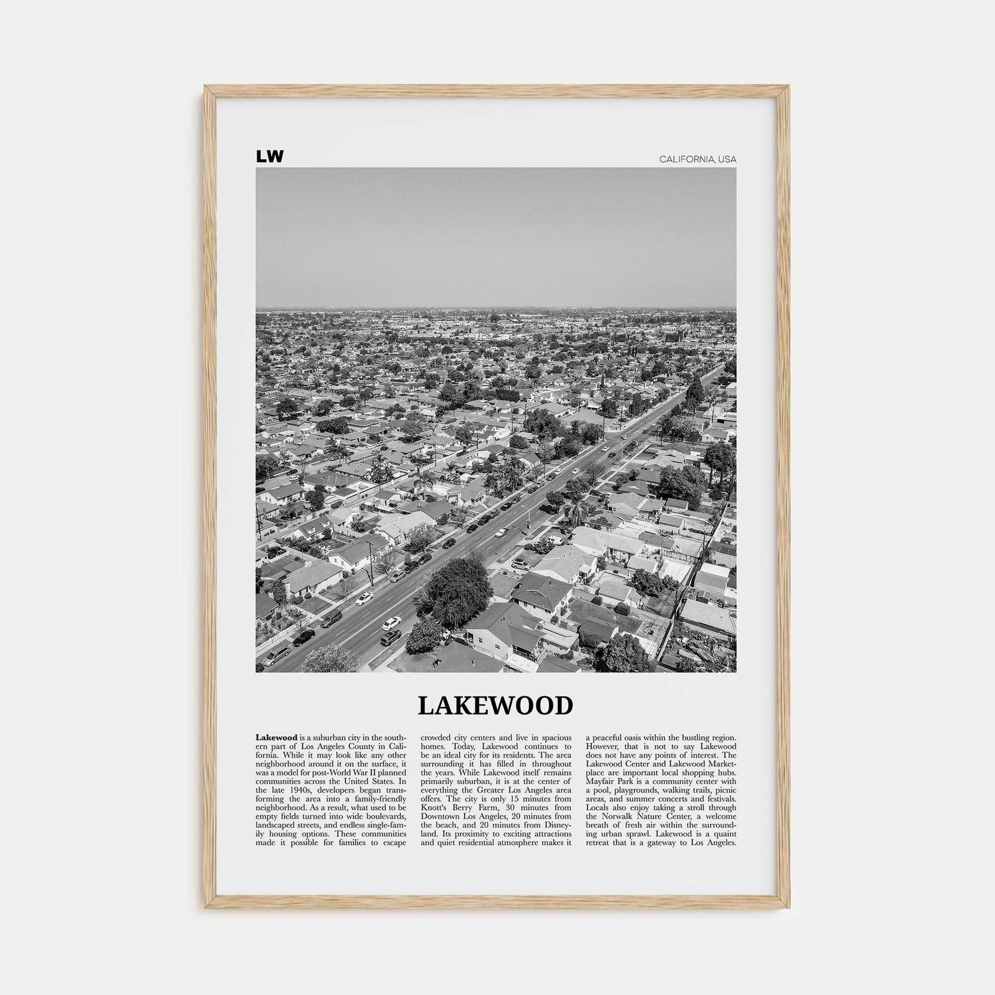 Lakewood Travel B&W Poster