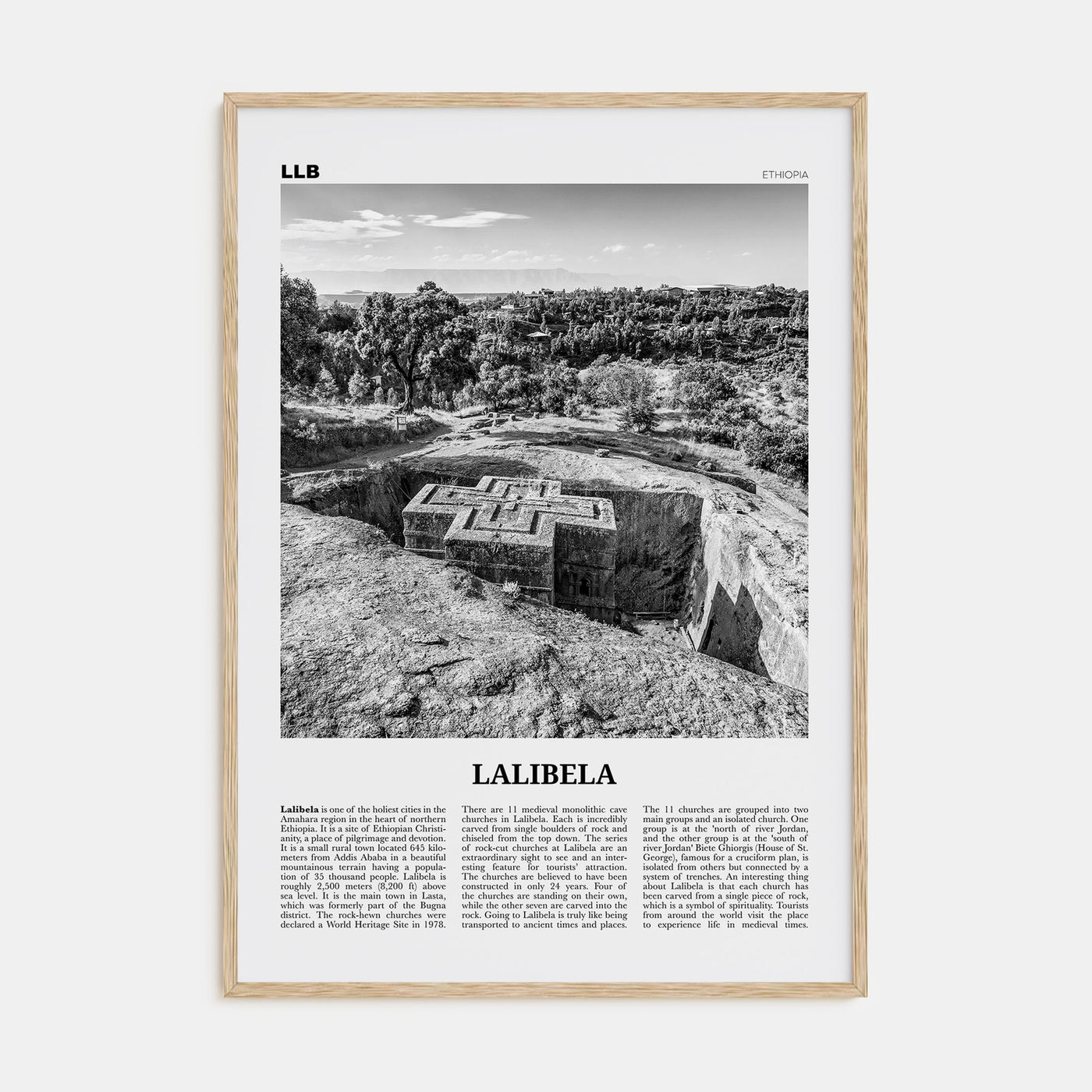 Lalibela Travel B&W Poster