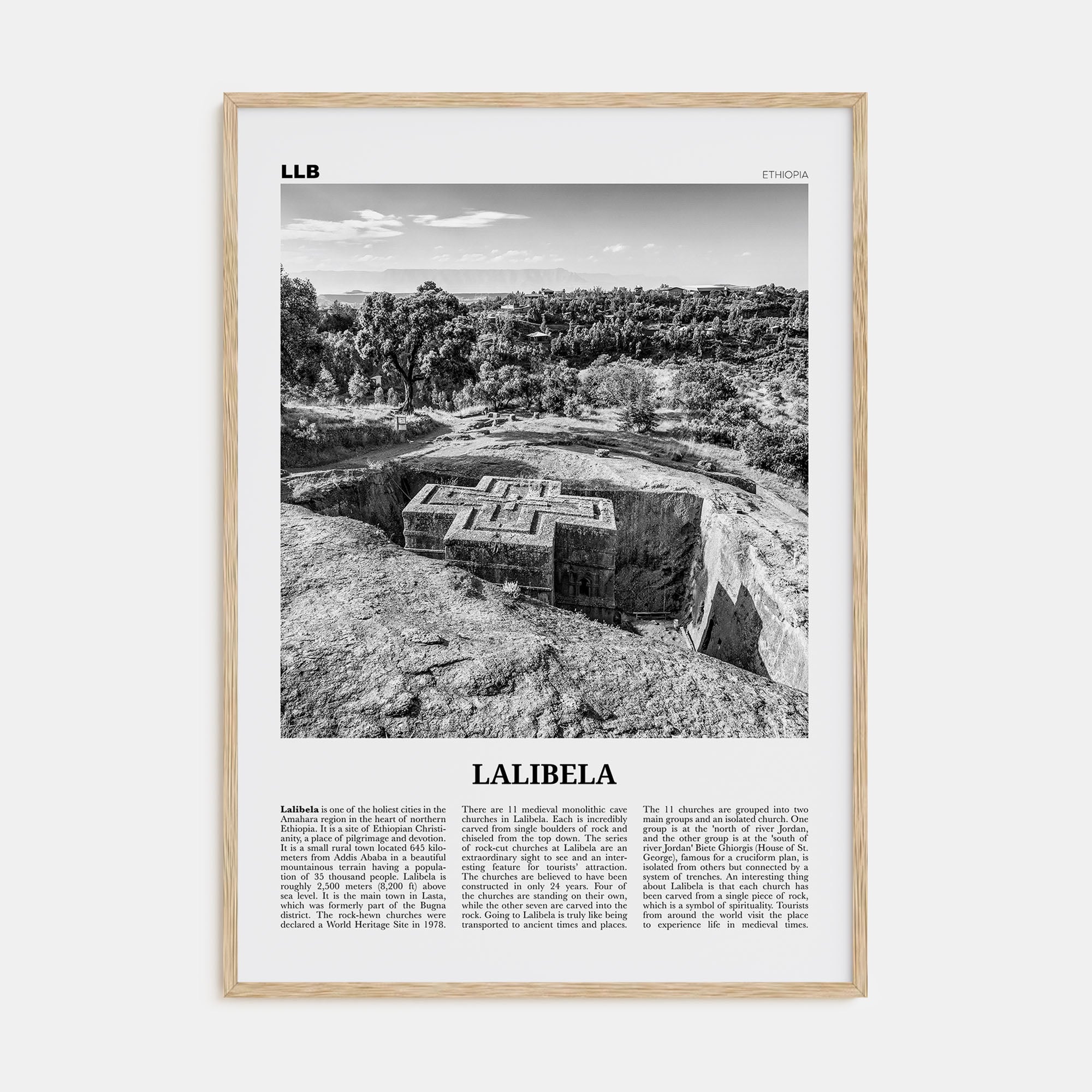 Lalibela Travel B&W Poster