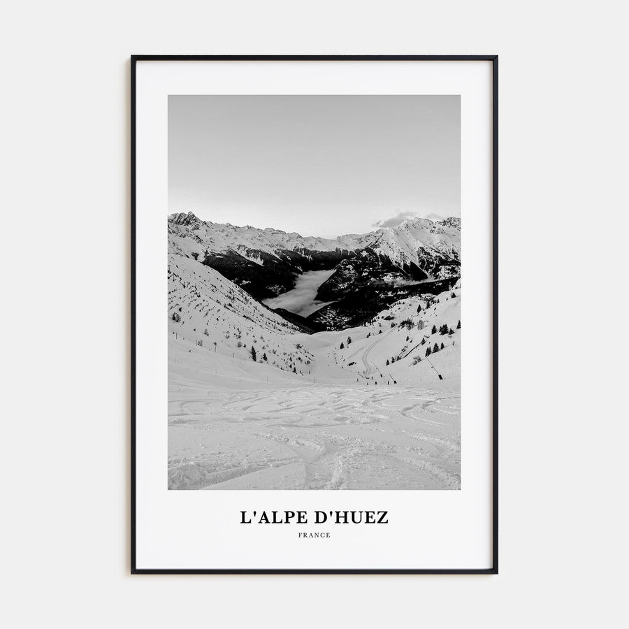 L'Alpe d'Huez Portrait B&W Poster