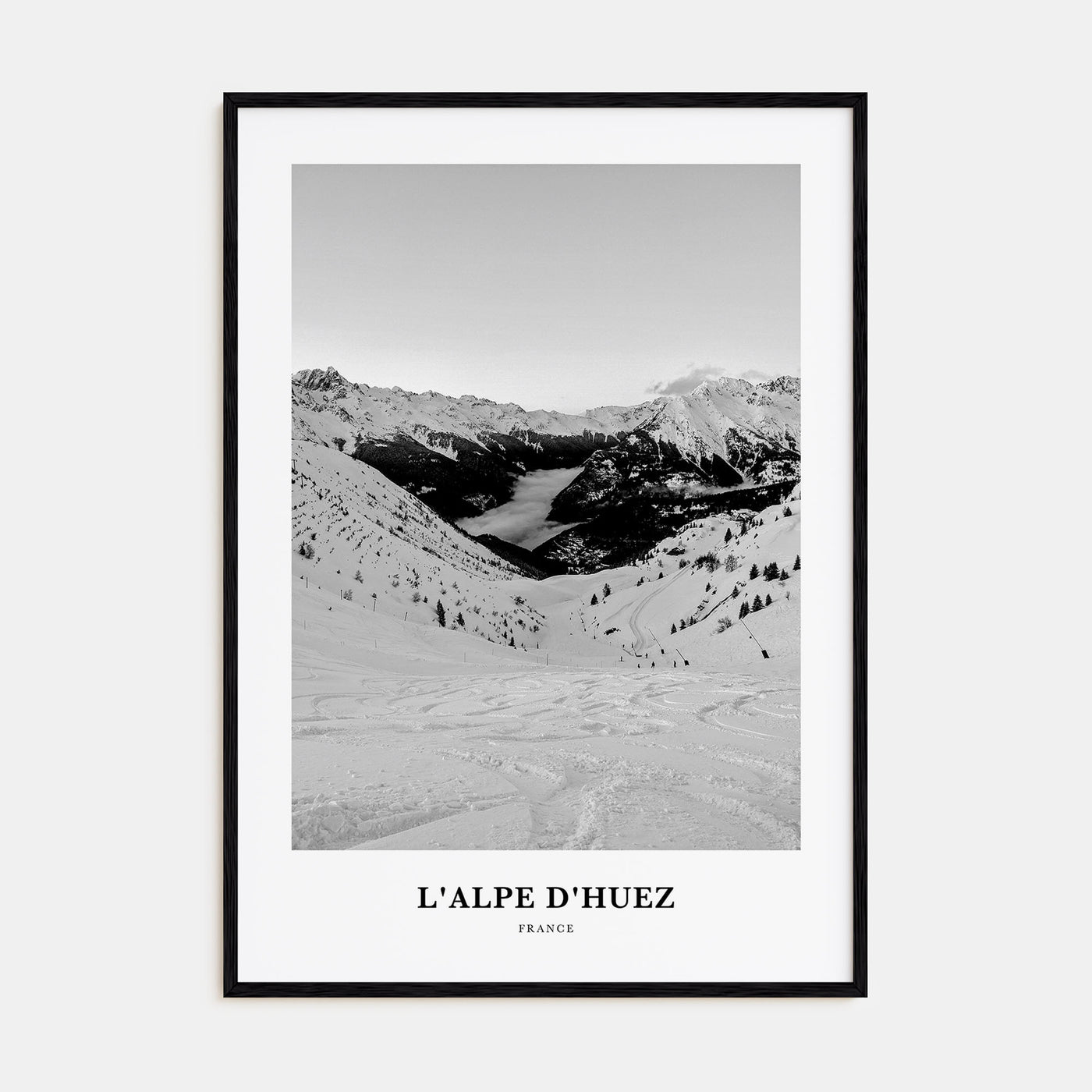 L'Alpe d'Huez Portrait B&W Poster