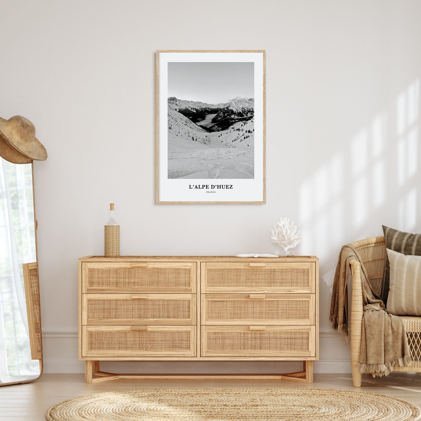 L'Alpe d'Huez Portrait B&W Poster