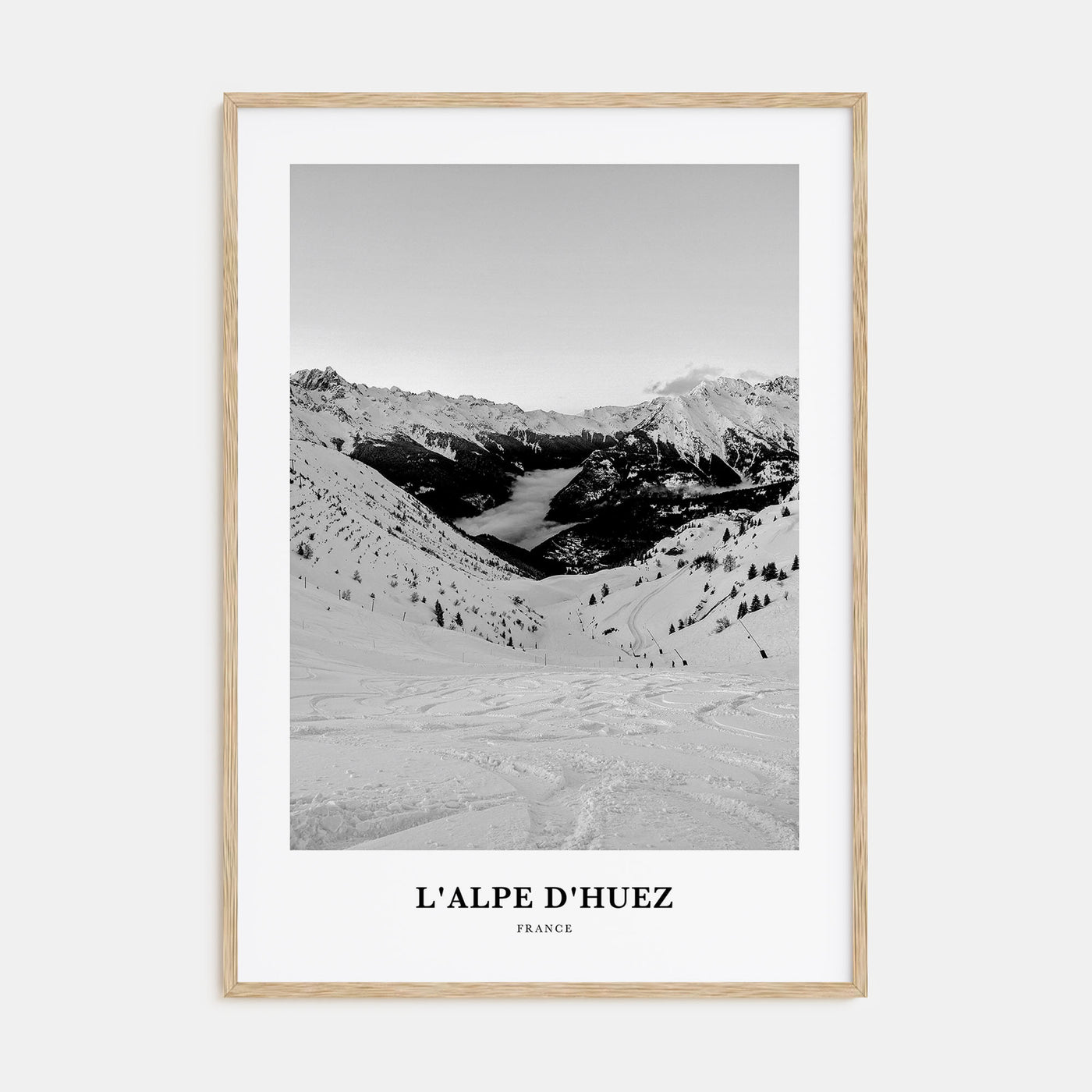 L'Alpe d'Huez Portrait B&W Poster
