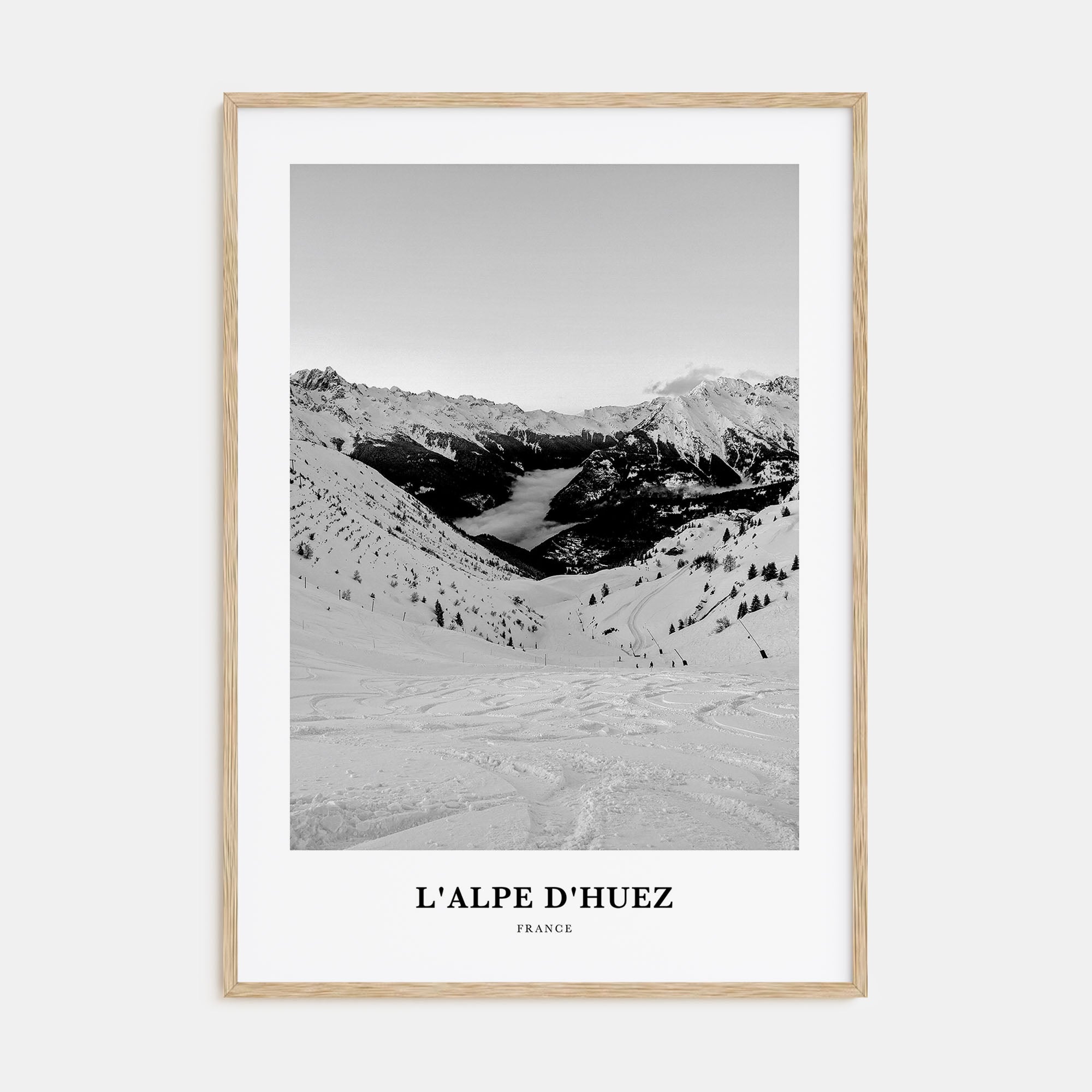 L'Alpe d'Huez Portrait B&W Poster