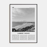 Lamberts Beach Travel B&W Poster