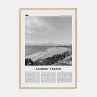 Lamberts Beach Travel B&W Poster