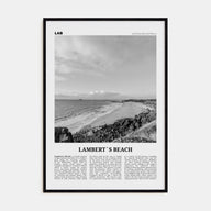 Lamberts Beach Travel B&W Poster