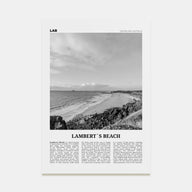 Lamberts Beach Travel B&W Poster