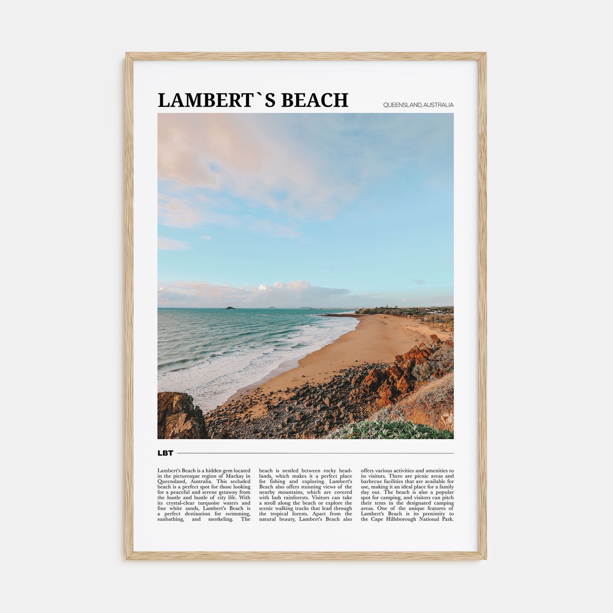 Lamberts Beach Travel Color Poster