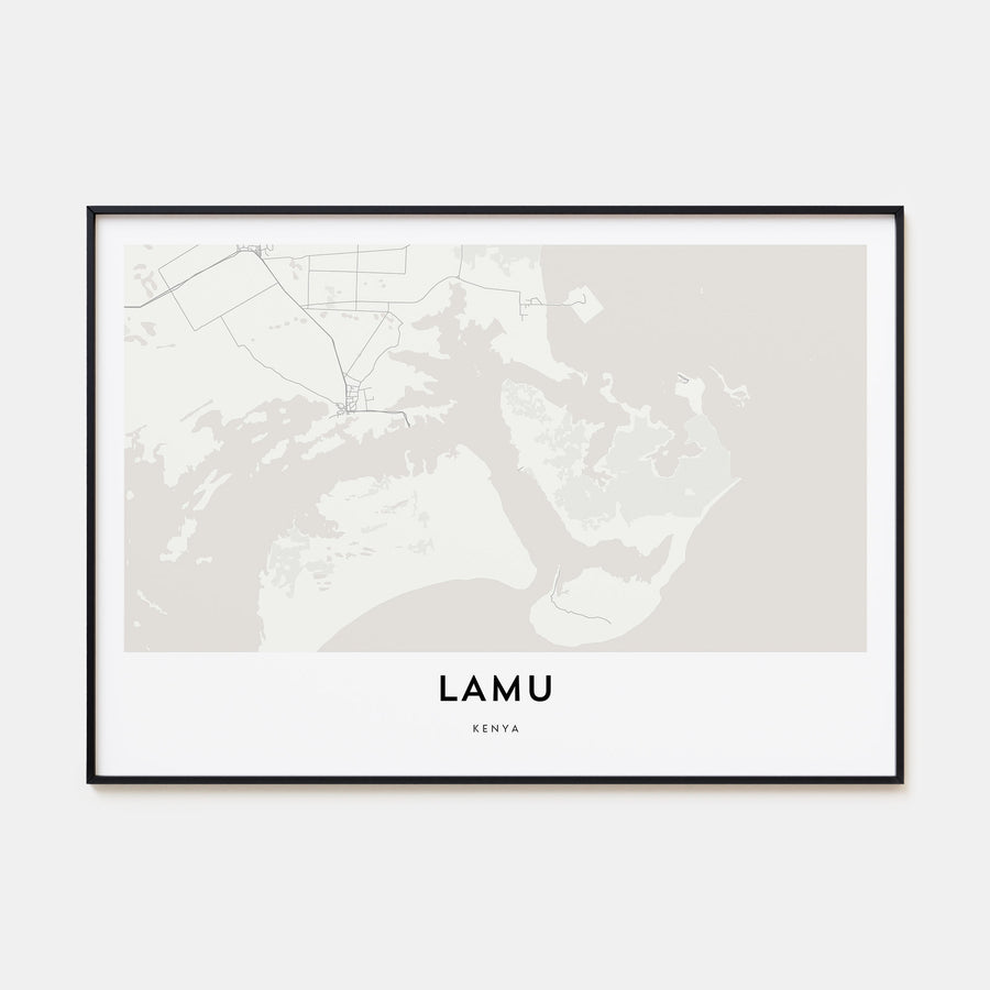 Lamu Map Landscape Poster