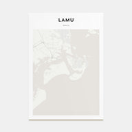 Lamu Map Portrait Poster