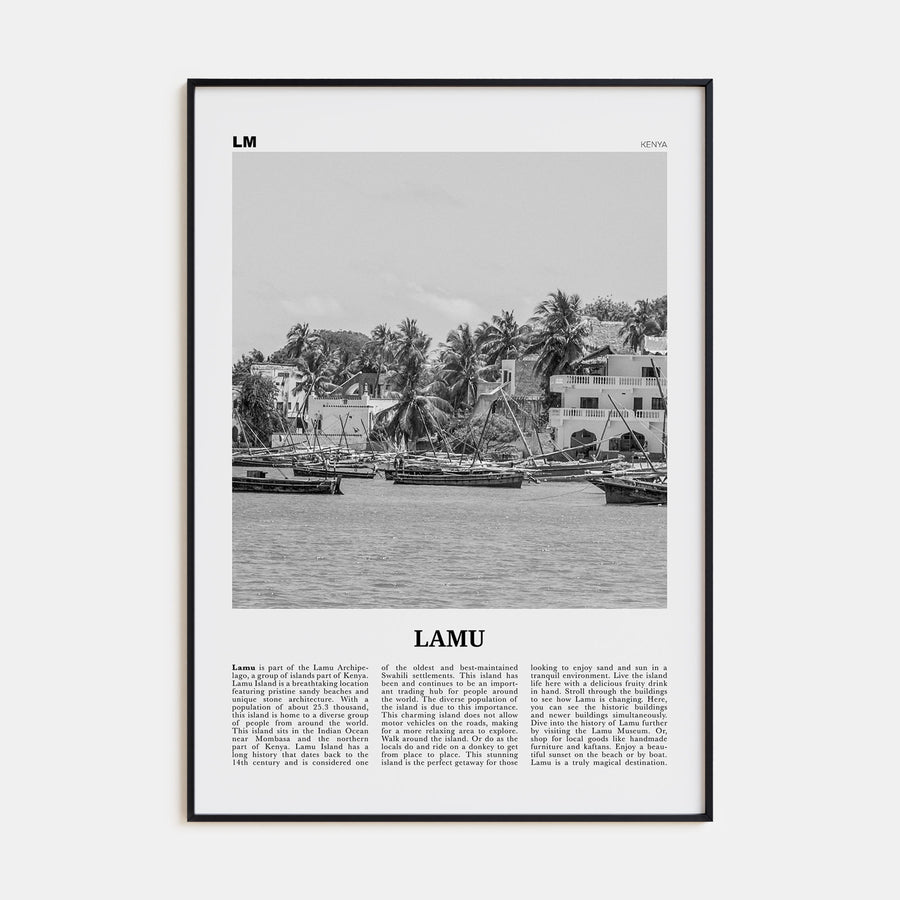 Lamu Travel B&W Poster