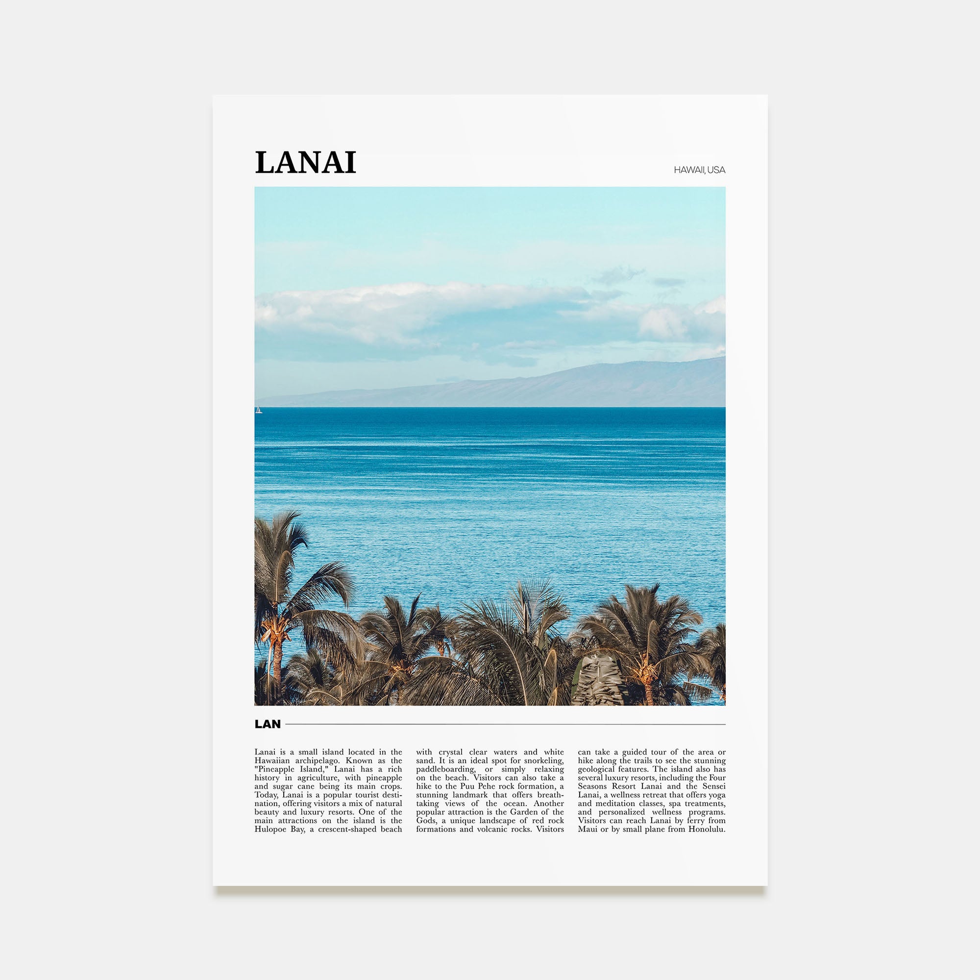 Lanai Travel Color Poster