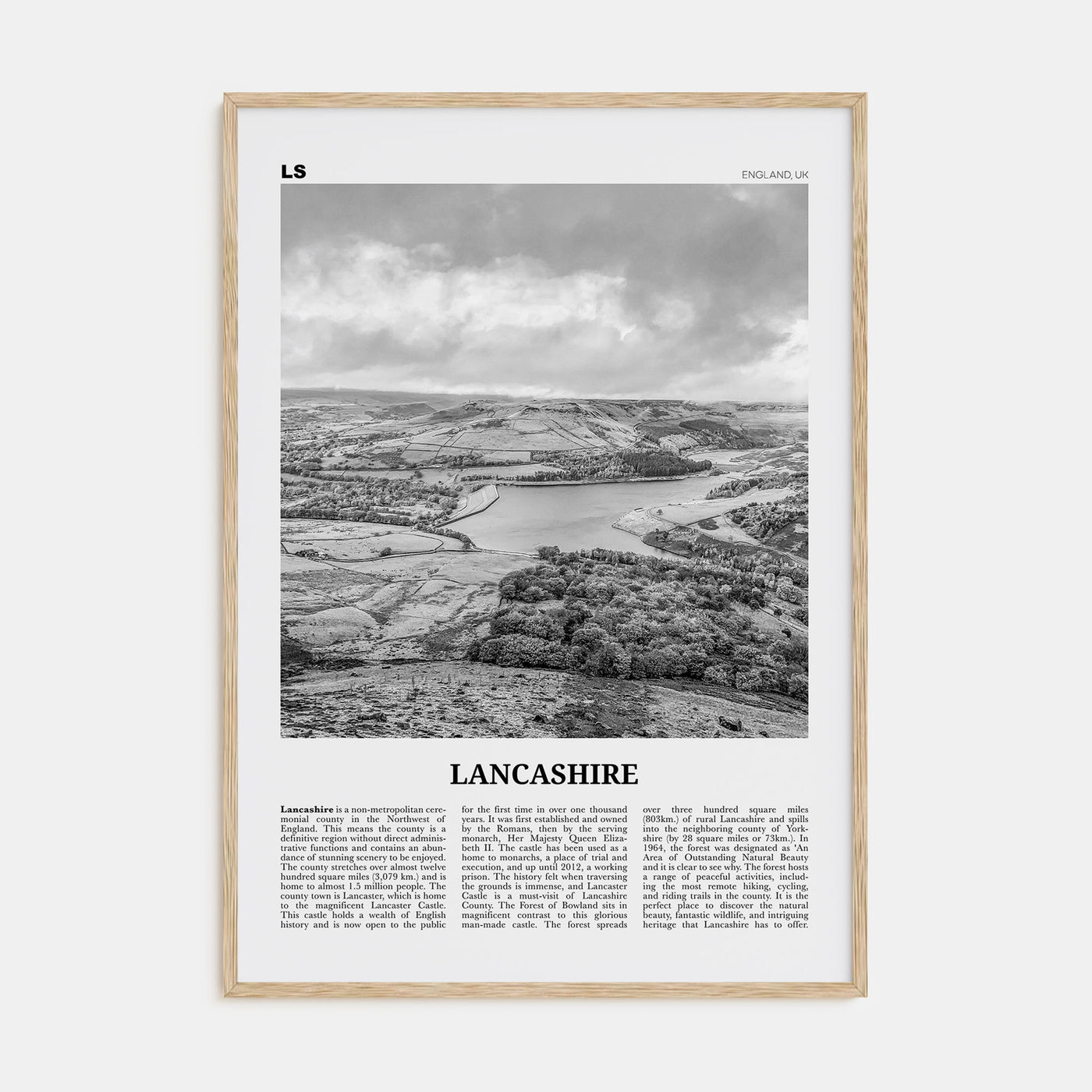 Lancashire Travel B&W Poster