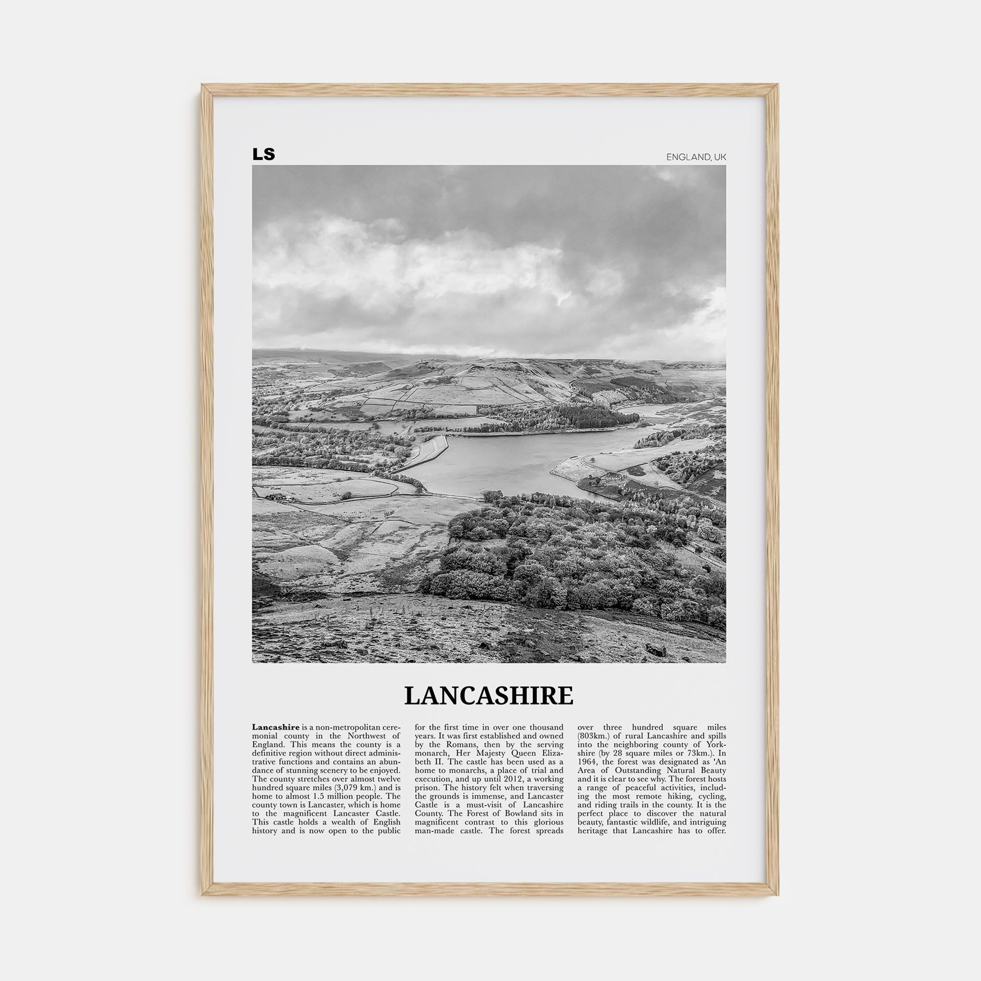 Lancashire Travel B&W Poster