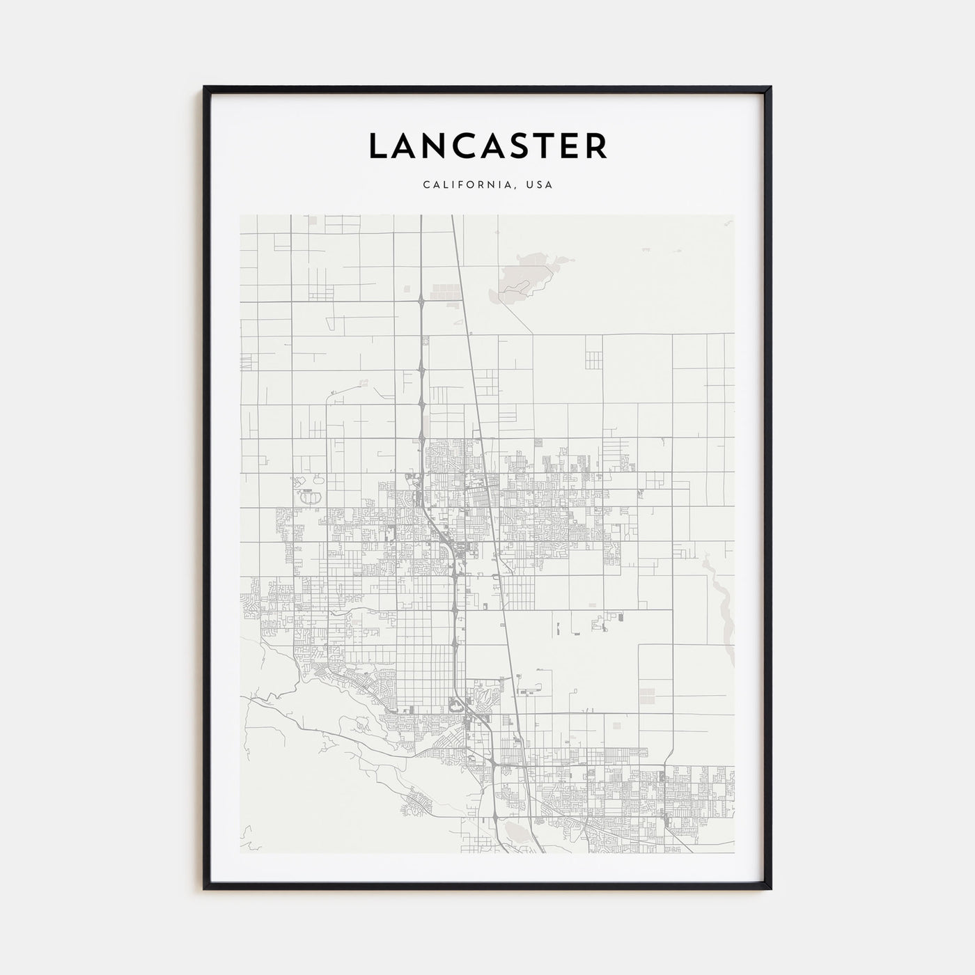 Lancaster, California Map Portrait Poster