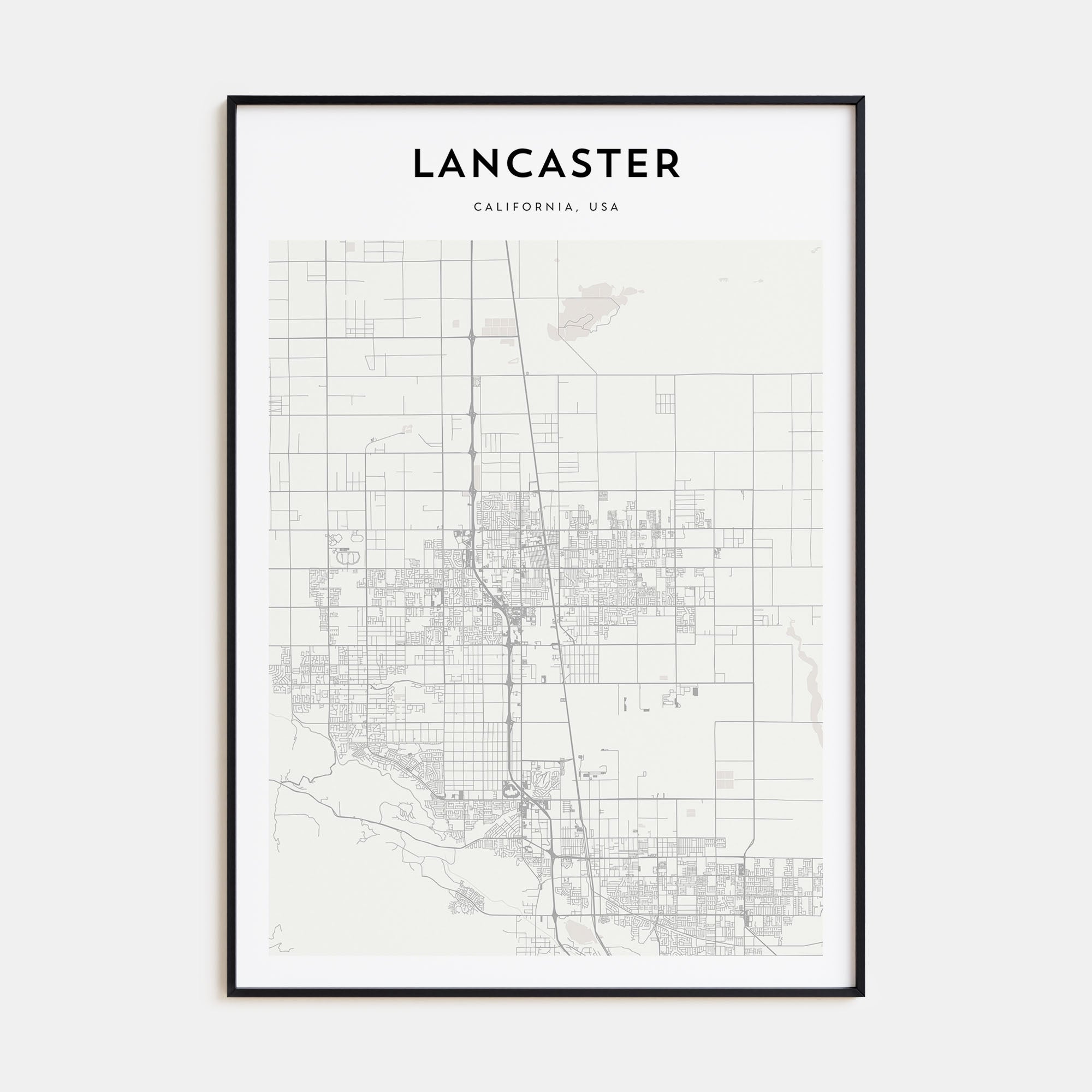 Lancaster, California Map Portrait Poster