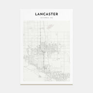 Lancaster, California Map Portrait Poster