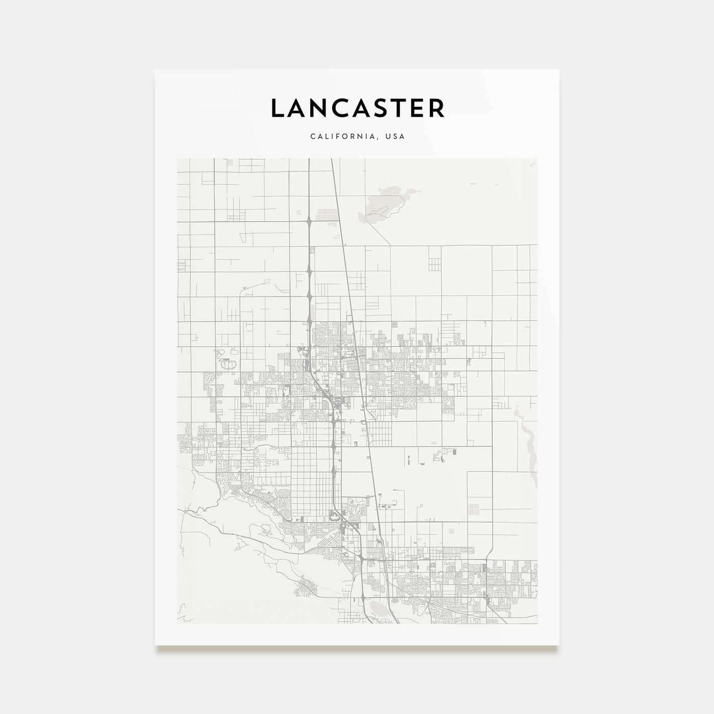 Lancaster, California Map Portrait Poster