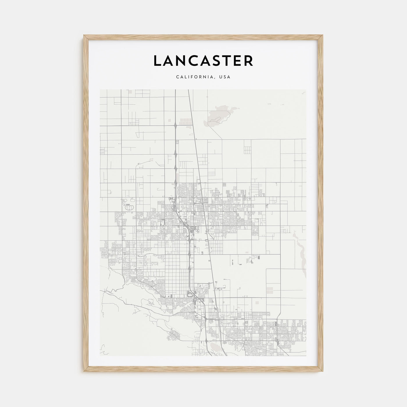 Lancaster, California Map Portrait Poster