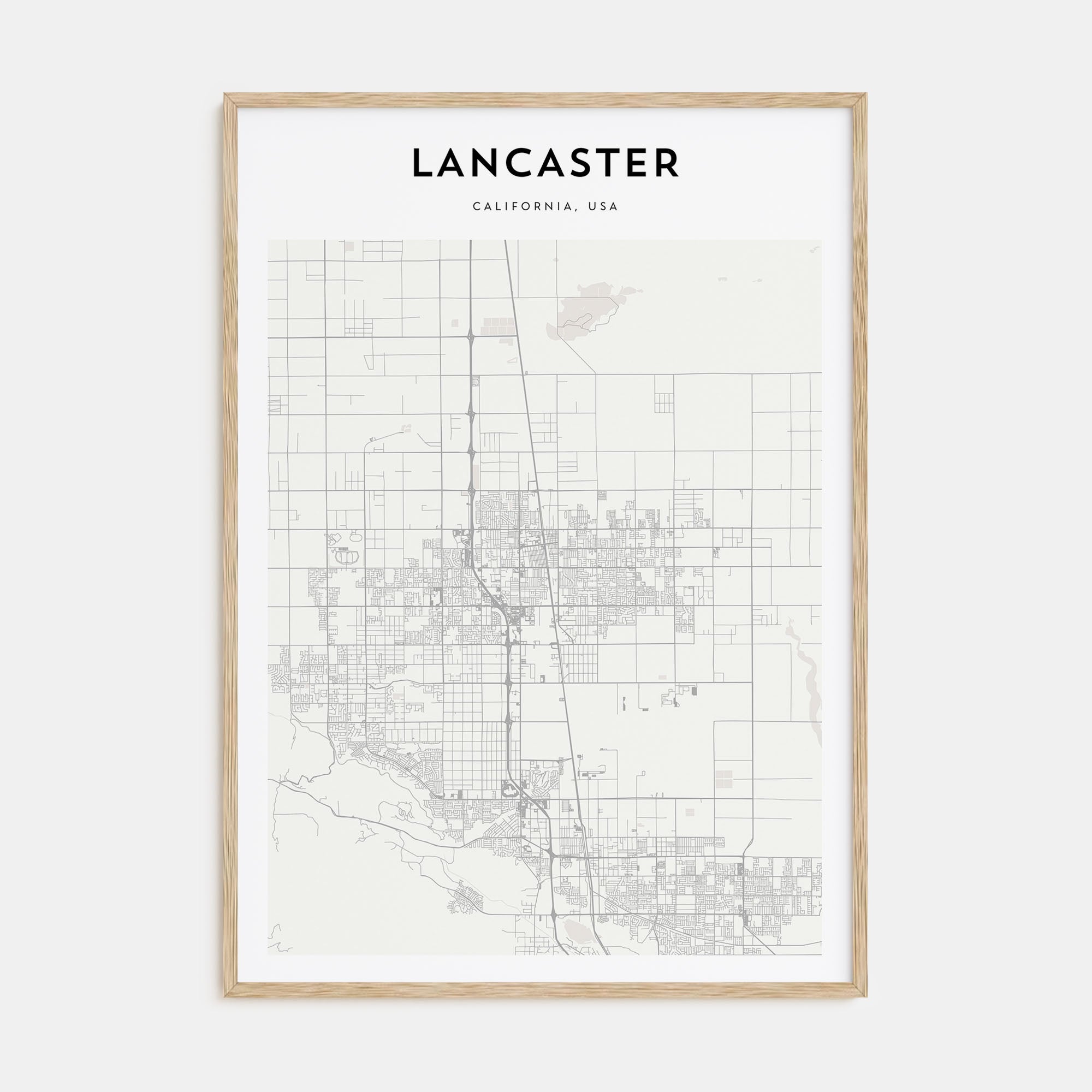 Lancaster, California Map Portrait Poster