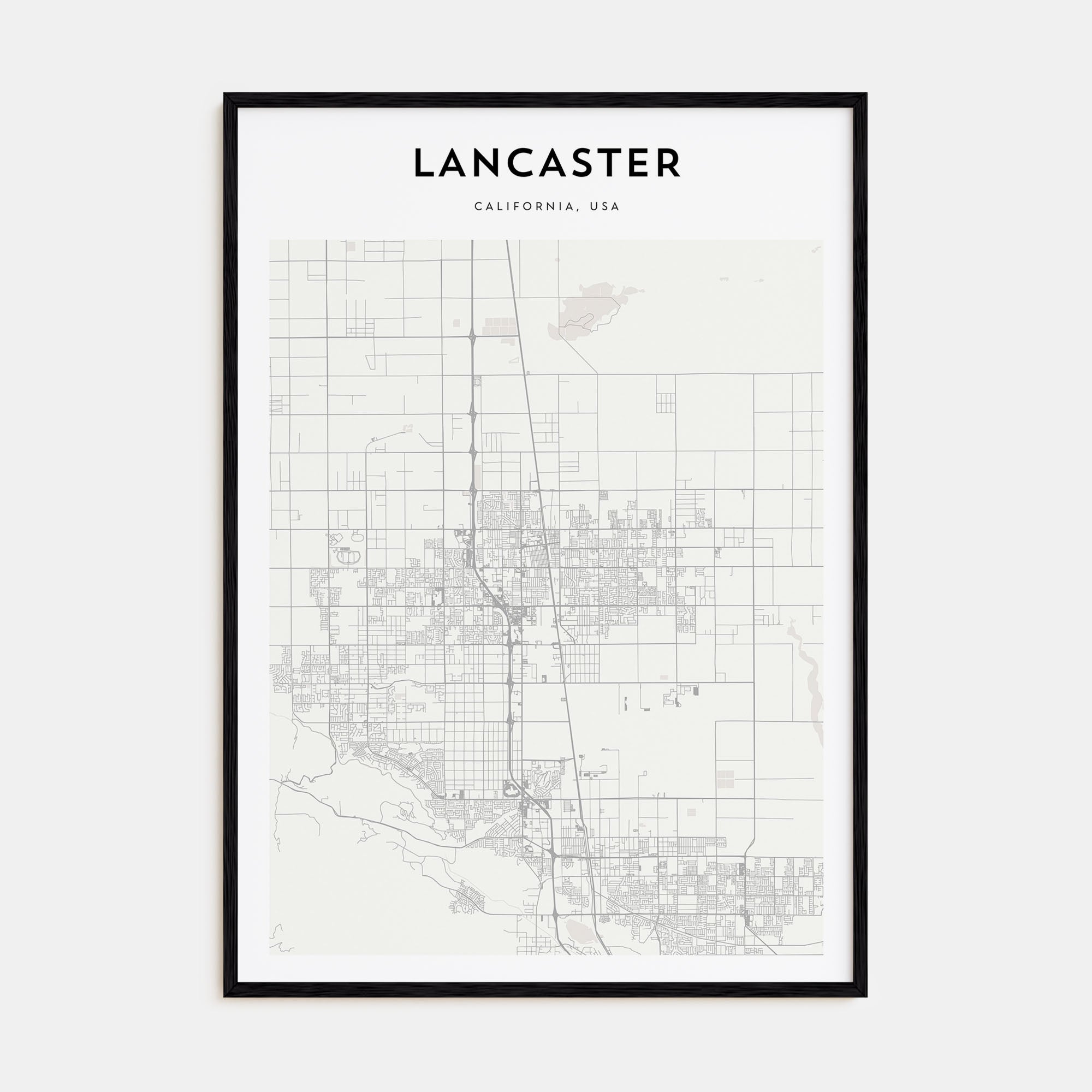 Lancaster, California Map Portrait Poster