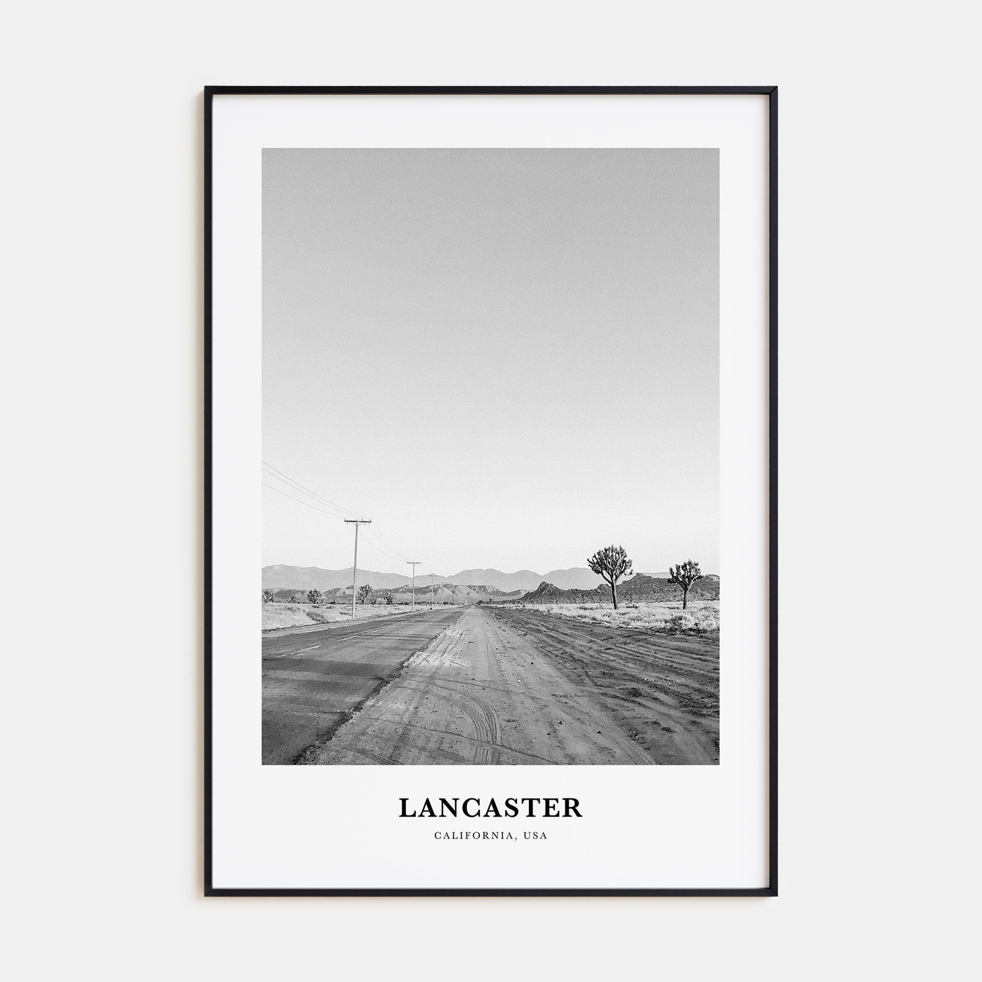 Lancaster, California Portrait B&W Poster