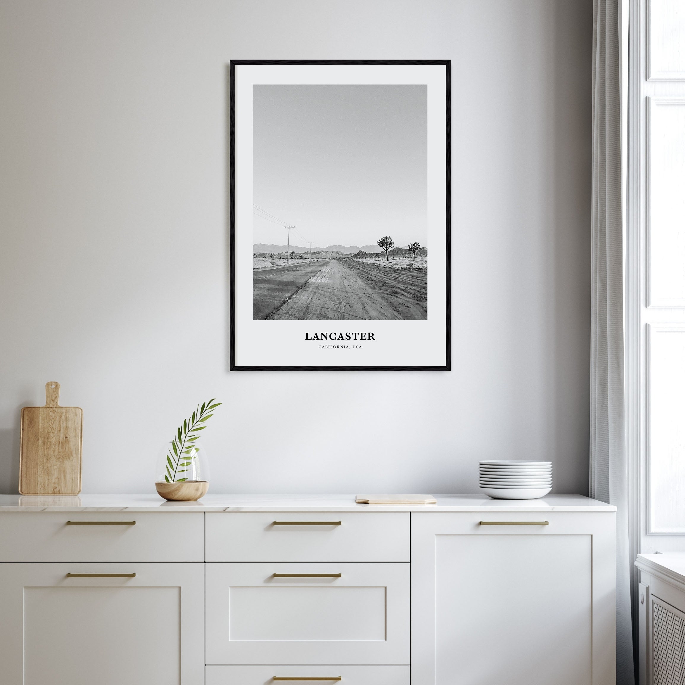 Lancaster, California Portrait B&W Poster