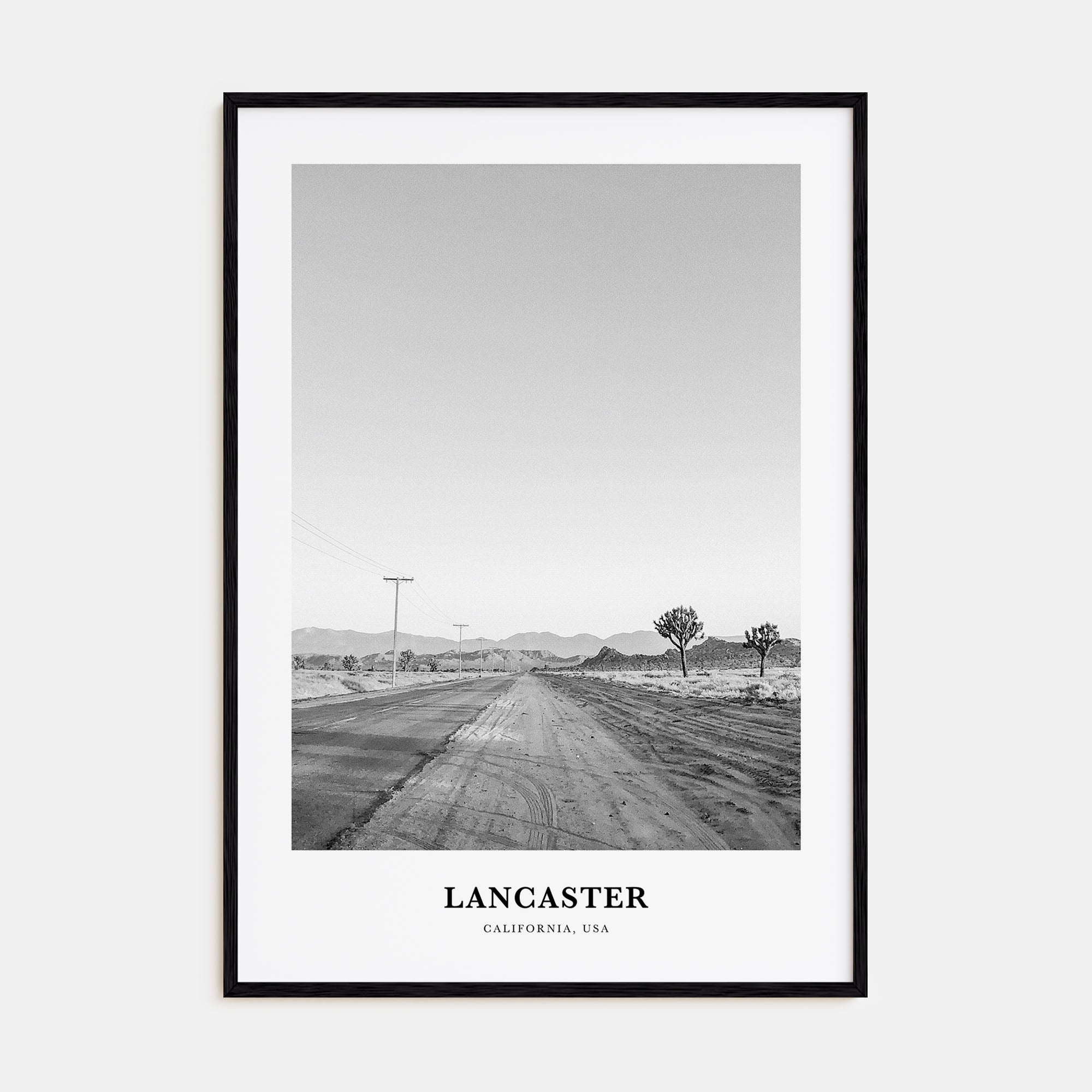 Lancaster, California Portrait B&W Poster