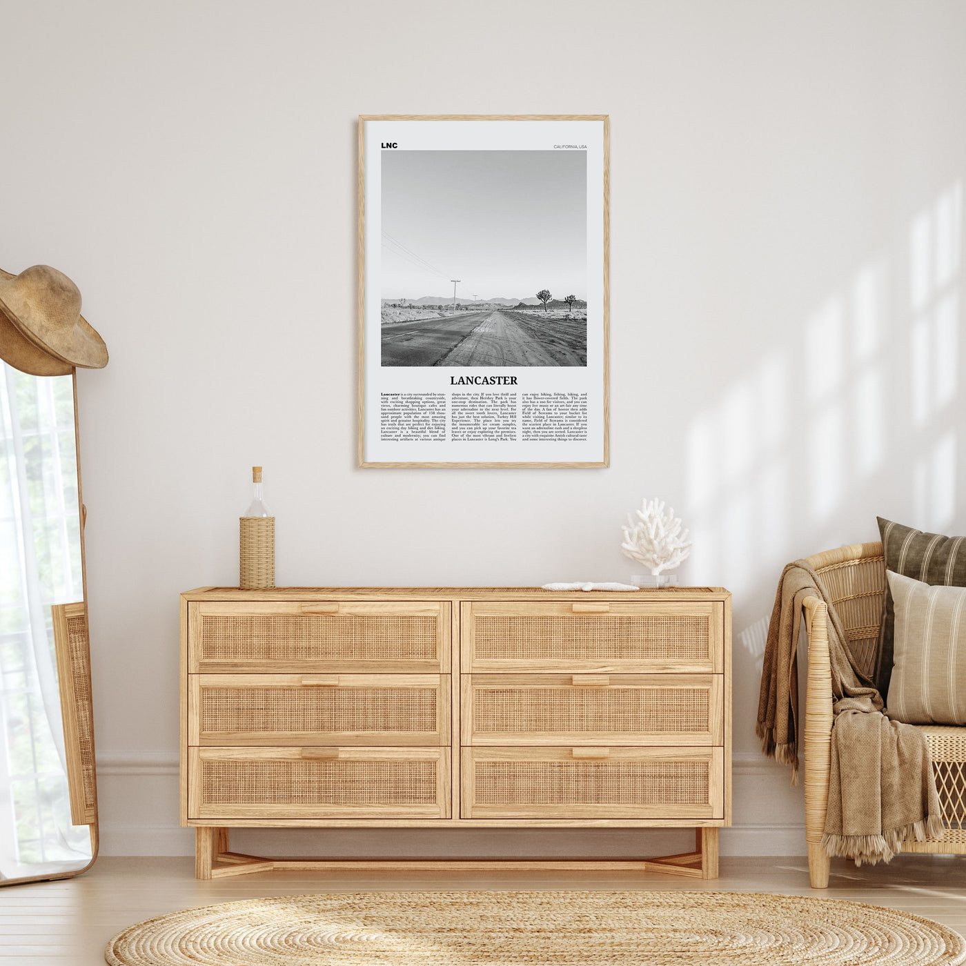 Lancaster, California Travel B&W Poster