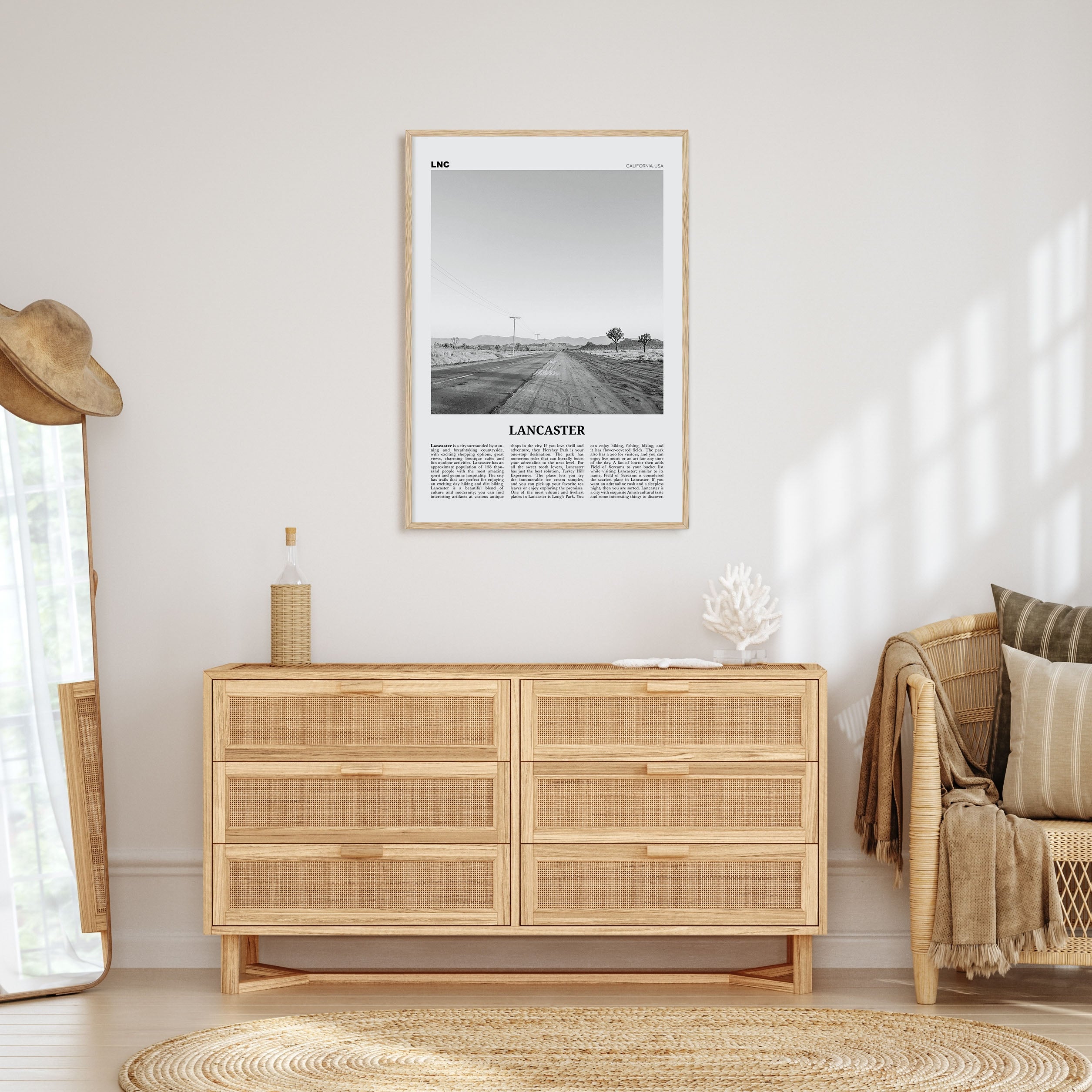 Lancaster, California Travel B&W Poster