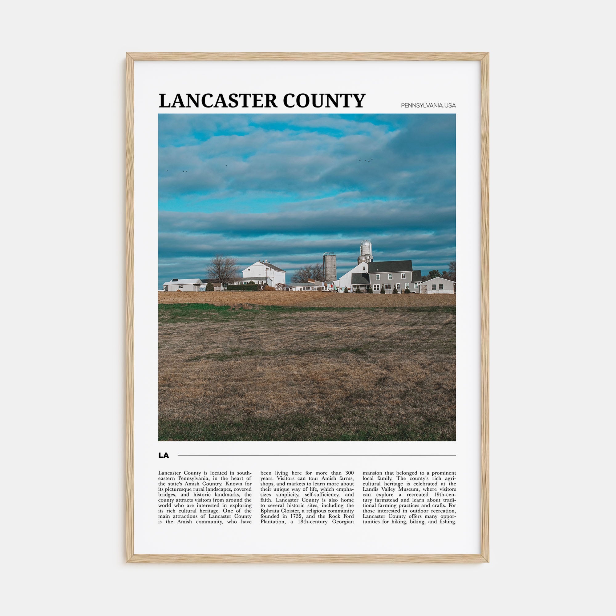 Lancaster County Travel Color Poster