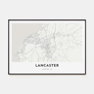 Lancaster, England Map Landscape Poster