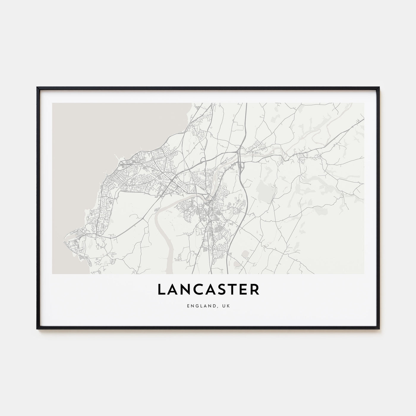 Lancaster, England Map Landscape Poster