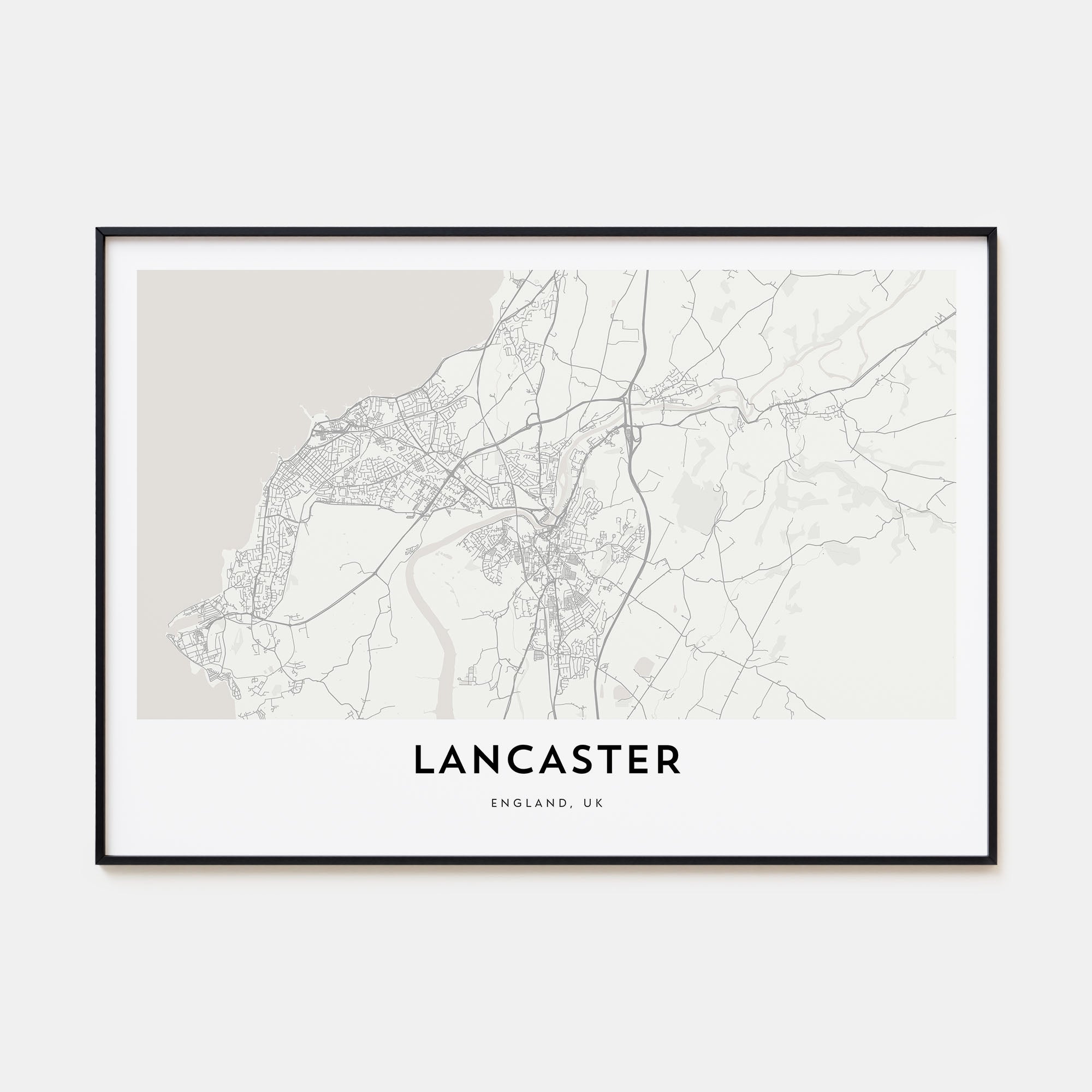 Lancaster, England Map Landscape Poster