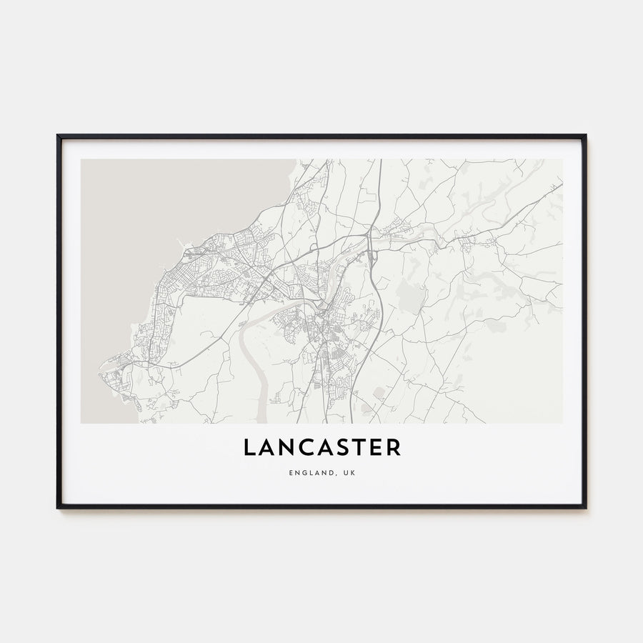 Lancaster, England Map Landscape Poster
