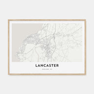 Lancaster, England Map Landscape Poster