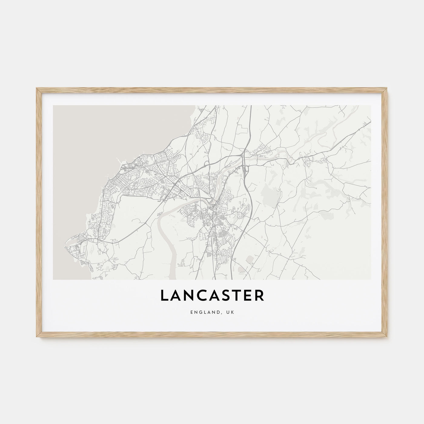 Lancaster, England Map Landscape Poster