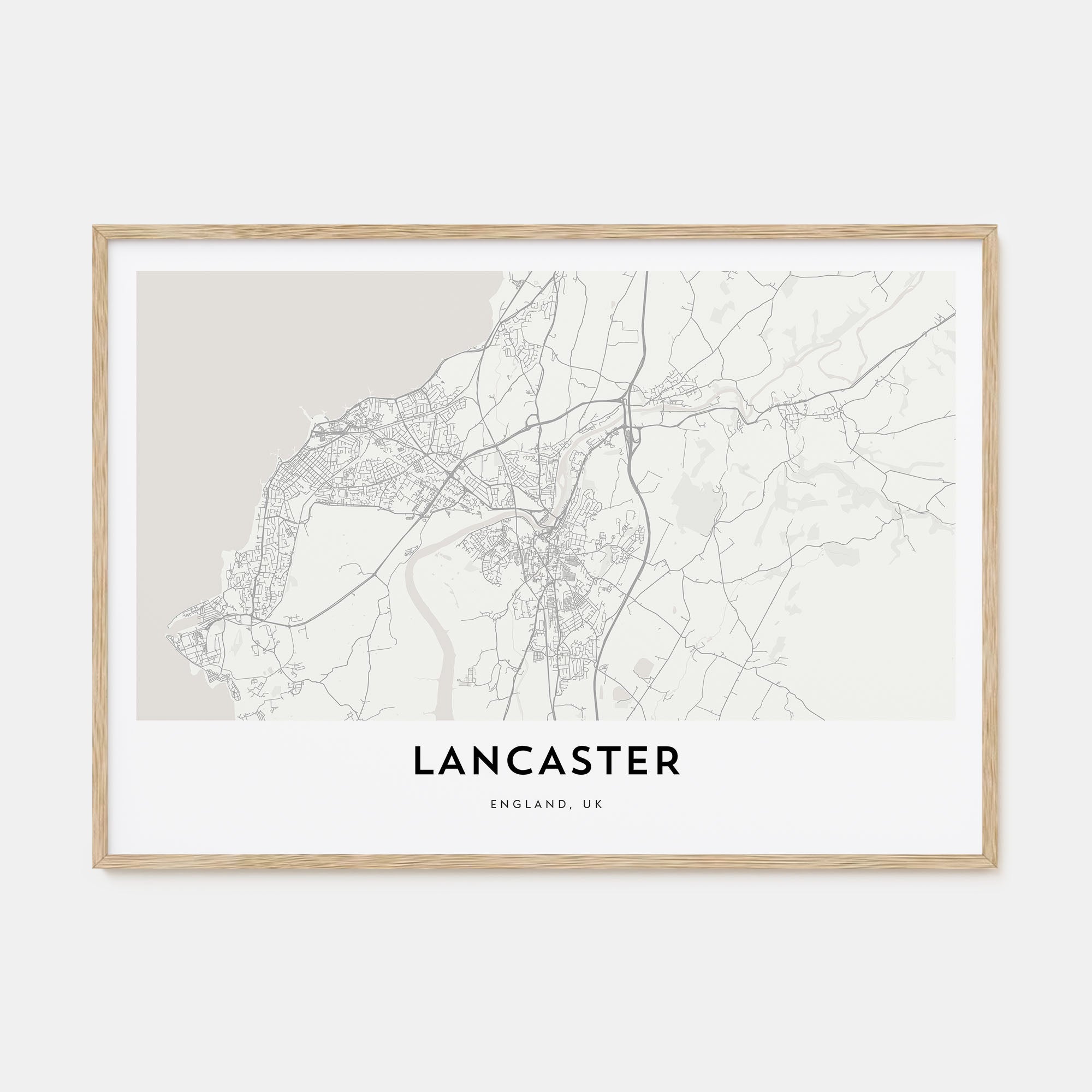Lancaster, England Map Landscape Poster