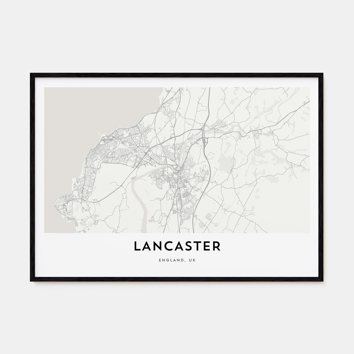 Lancaster, England Map Landscape Poster