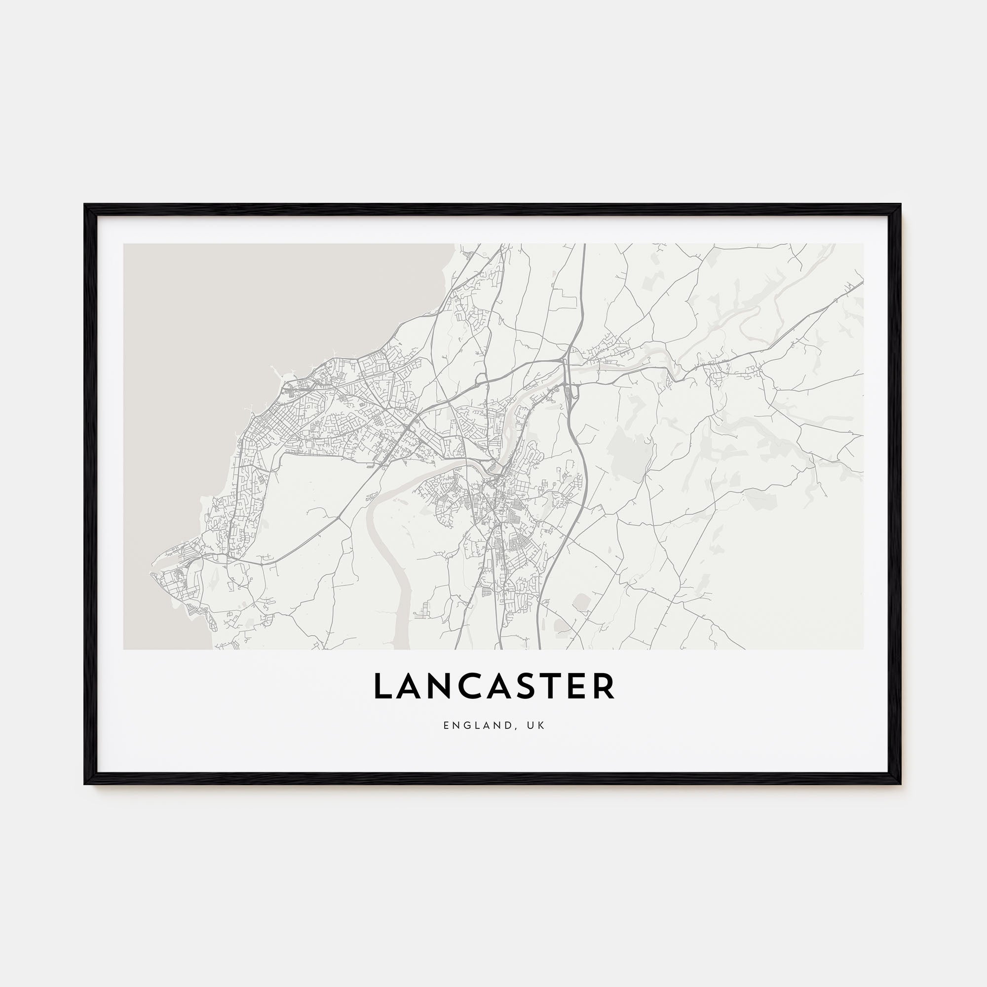 Lancaster, England Map Landscape Poster