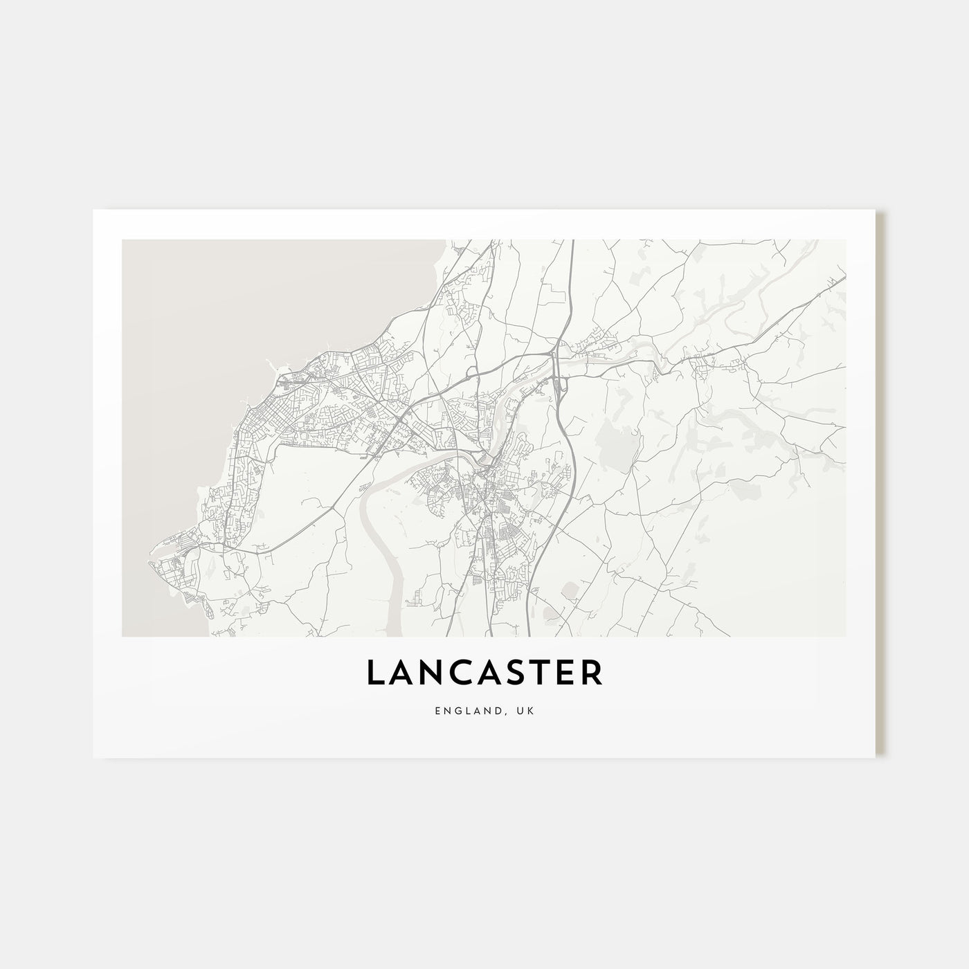 Lancaster, England Map Landscape Poster