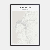 Lancaster, England Map Portrait Poster