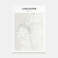 Lancaster, England Map Portrait Poster