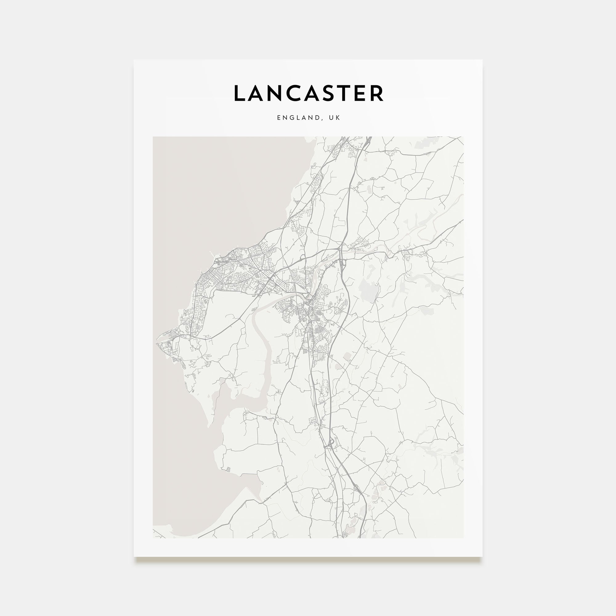 Lancaster, England Map Portrait Poster