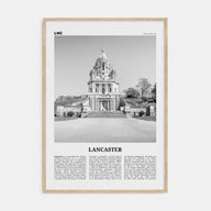 Lancaster, England Travel B&W Poster